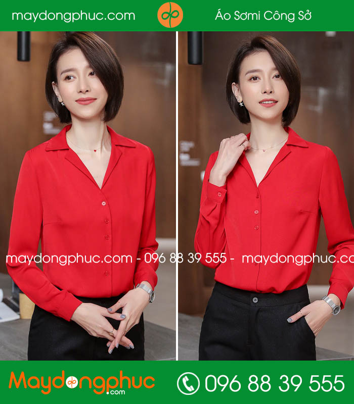 Đồng phục áo sơ mi màu đỏ